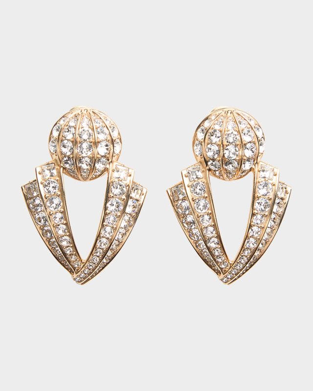 Poetique des Gouttes Crystal Drop Clip Earrings
